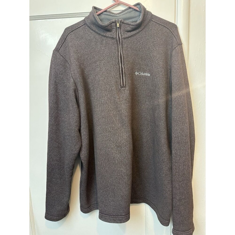 Columbia Men’s Quarter Zip Fleece Pullover XL Brown Lightweight Outdoor Sweater - Picture 1 of 4